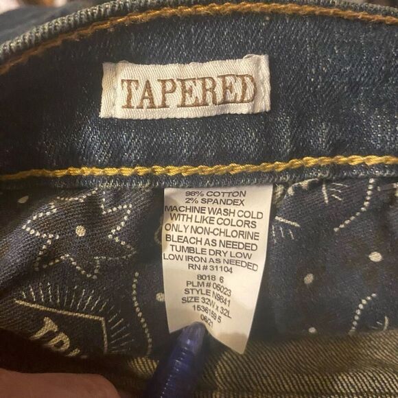 TRUE CRAFT Men’s Flex Jeans Size 32 Inseam 32 Blue Lightly Distressed New With T - Picture 11 of 12